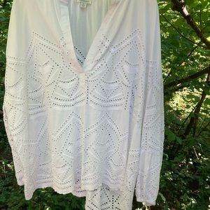 Sundance white summer eyelet topXL